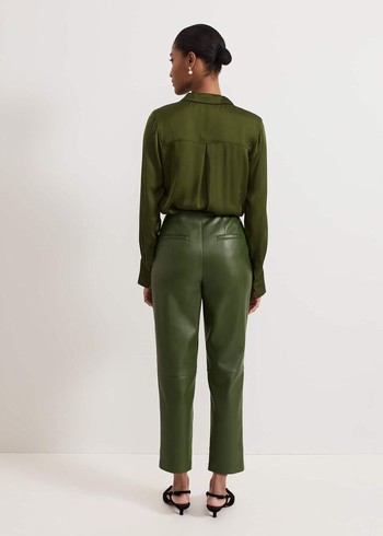 Phase Eight Mya Pu Crop Trousers Green USA | 3780954-HN